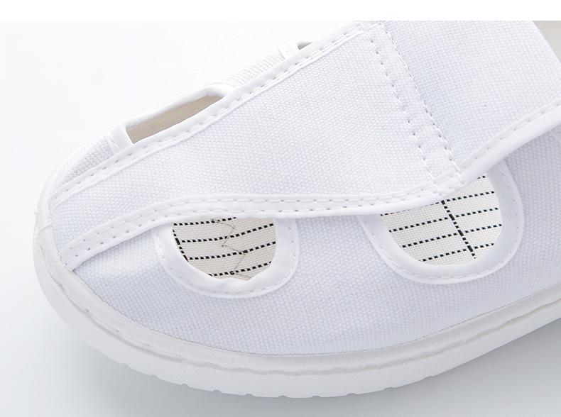 LN-1577103 Chaussures de travail antistatiques Pu Blanc Pantoufles antistatiques à quatre trous sans poussière pour salle blanche